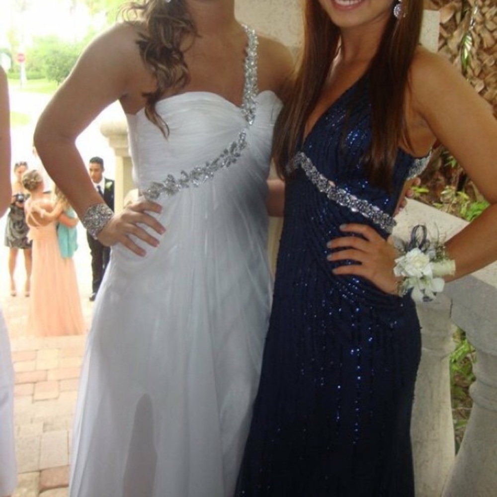 Cecily Brown Blue Sequin Prom Dress